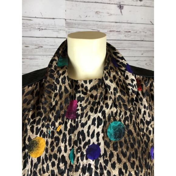 Vintage Mob Wife Nicola Animal prints and polkadot blouse size 8 - Picture 6 of 12